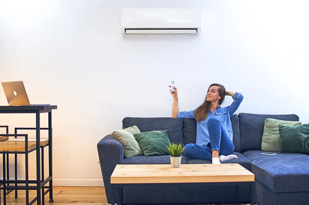 Climatizzatore installato in un soggiorno